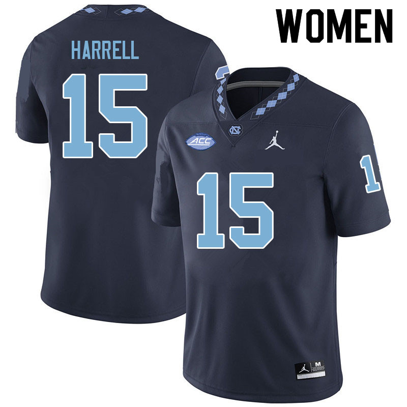 Women #15 Conner Harrell North Carolina Tar Heels College Football Jerseys Sale-Navy